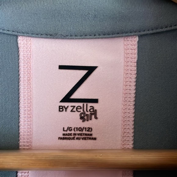 Nordstrom Zella Girl athletic jacket in gray and pink, size large, 10/12 EUC - Picture 3 of 8